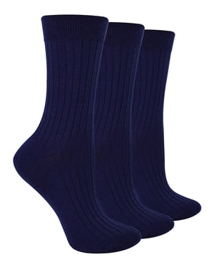 Steven - Dames 3 Paar Originele Merino Wol Sokken - Warme Wintersokken Multipack - Marineblauw