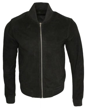 Varsity zacht suède leren bomberjack