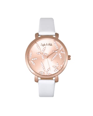 Sophie & Freda Key West horloge met leren band en Swarovski-kristallen