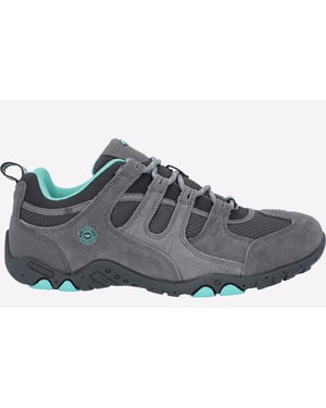 Hi-Tec Quadra II Suede Wandelschoenen Voor Dames In Grijs/Mint