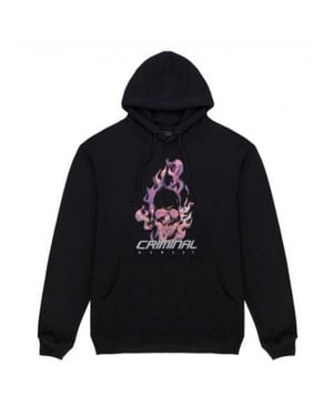 Criminal Damage Flamin Skull Heren Zwarte Hoodie