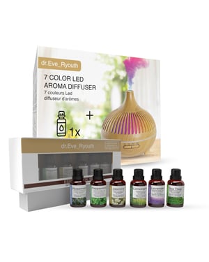 7 Kleuren Geleide Aromaverstuiver + Essentiële olieset