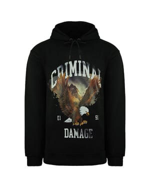 Criminal Damage Eagle Heren Zwarte Hoodie