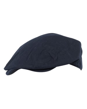 Heren linnen platte pet in crème en denim - Spijkerbroekblauw