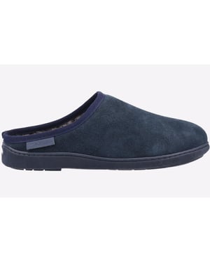 Hush Puppies Ashton Suède Heren Pantoffels In Marineblauw