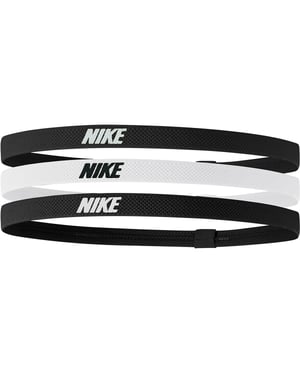 Nike Hoofdband in gemengde breedte (set van 3) (Zwart/Wit)