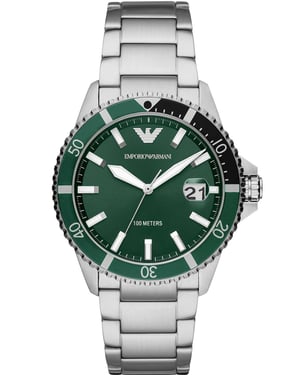 Emporio Armani Diver Heren Horloge Zilverkleurig AR11338
