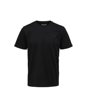 Selected Tee SS Aspen Logo Tee Zwart