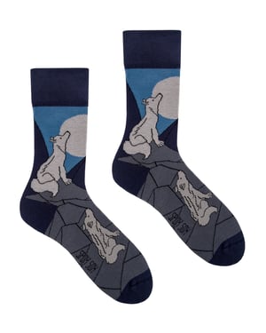 SPOX SOX - Uniseks Wolven Crew Sokken - Heren en Dames Mismatched Sokken - Wolven