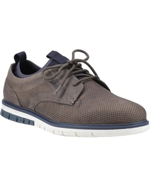 Pod Murphy Leer Heren Grijs Veterschoenen
