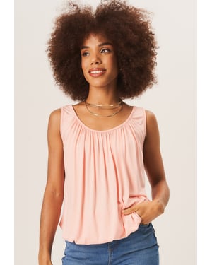 Rouse hals oversized mouwloze top