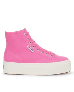 Superga Dames/Dames 2708 Hoge Tops met kant (Fuchsia Roze/Avorio)