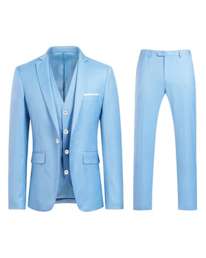 Stijlvol 3-delig lichtblauw slim-fit pak