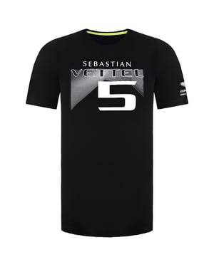 Aston Martin F1 Sebastian Vettel Coureur Heren Zwart T-Shirt