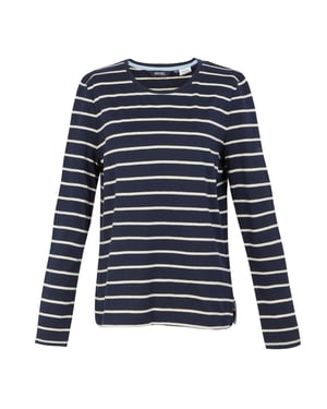 Regatta Dames/Dames Federica II Stripe T-shirt met lange mouwen (Marine / Licht Vanille)