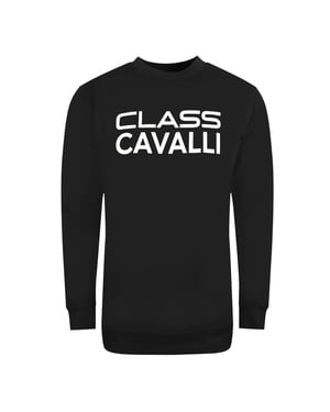 Cavalli Class groot, vet logo-ontwerp zwart sweatshirt