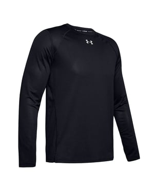 Under Armour Lange Mouw Crew Neck Zwart Heren Kwalificatie Top 1342930 001