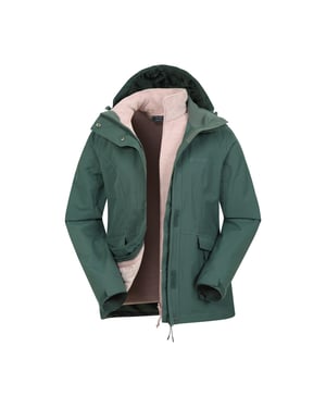 Mountain Warehouse Dames/Dames Thunderstorm II 3 in 1 Waterdichte Jas (Groen)
