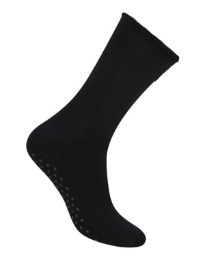 Steven - 1 Paar Heren Katoenen Pantoffelsokken met Antislip Grippers - Zwart