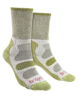 Bridgedale - Dames Wandelen Lichte Katoenen Boot Sokken - Lente Groen