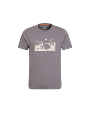 Mountain Warehouse Heren Camping Schets Organisch T-Shirt (Grijs)