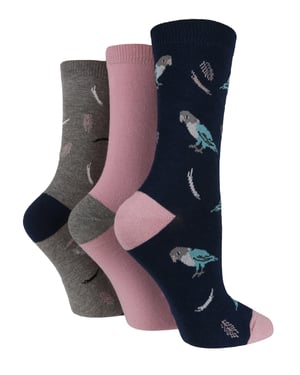 Wild Feet - Set van 3 katoenen sokken voor dames | Dieren - Druisvogel