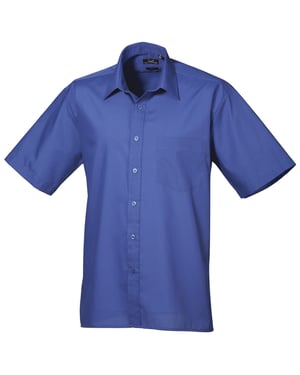 Premier Heren Korte Mouw Formele Poplin Gewoon Werk Shirt (Koninklijk)