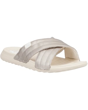 HEYDUDE Christi Slide Distressed Polyurethaan Vrouwen Metallic Sandalen