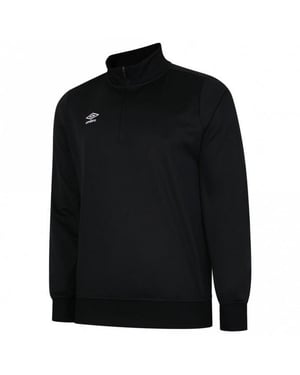 Umbro Heren Club Essential Half Zip Sweatshirt (Zwart)