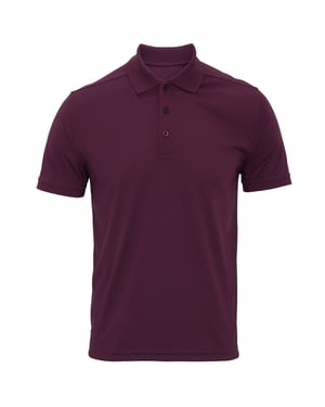 Premier Heren Coolchecker Pique korte mouw Polo T-Shirt (Aubergine)