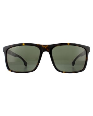 Hugo Boss Rectangle Mens Dark Havana Green Zonnebril