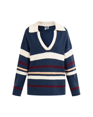 Dreimaster Gebreide trui Dames Navy Veelkleurig