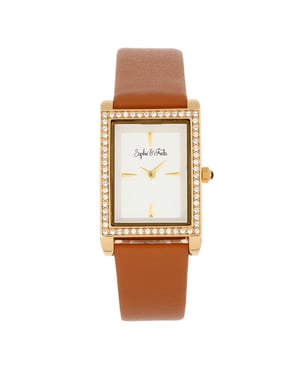 Sophie en Freda Wilmington horloge met leren band en Swarovski-kristallen