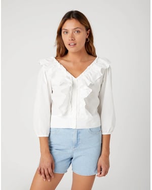 Wrangler - WESTERN FRILL BLOUSE WORN WHITE