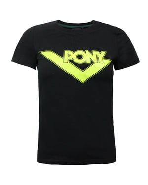 Pony T-shirt met korte mouwen voor dames Grafische top met merkopdruk Zwart 912W2A72BLK