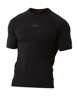 Björn Borg - Heren Korte Mouwen Naadloze Hardloop T-shirt - Zwart