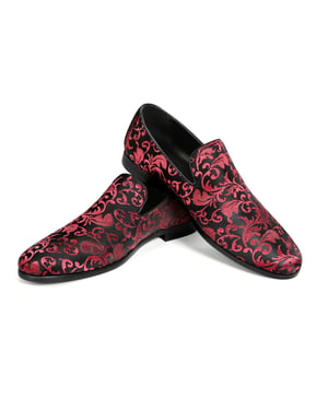 Heren Penny Loafers met Elegante Jacquard Rood