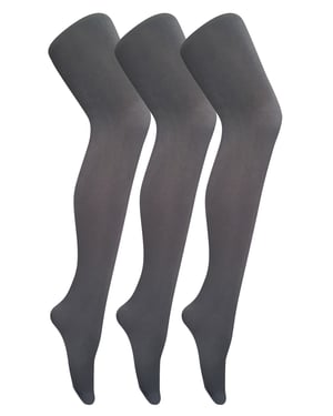 3 paar dames gekleurde ondoorzichtige 80 denier panty's - Houtskool