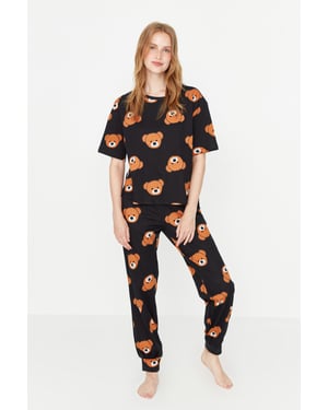 Trendyol Vrouwelijk  Ronde hals Pyjama Set 2 pak