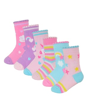 Set van 6 babysokken van katoen met eenhoorndesign voor meisjes - Eenhoorn