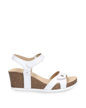Julia B1 Wedge witte leren damessandalen