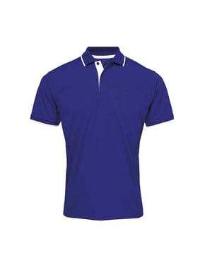 Premier Heren Coolchecker Contrast Pique Poloshirt (Koningsblauw/Wit)