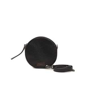 Pompei Donatella Vrouwen Zwart Leren Crossbody Tas