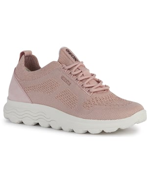 Geox D Spherica A Leren Dames Lichtroze Trainers