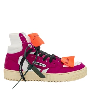 Gebroken witte Off Court 3.0 fuchsia hoge leren sneakers