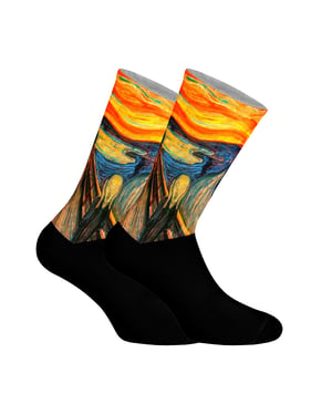 Lange uniseks sokken met elastische print