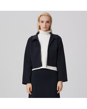 Minimalistisch cropped jack met ritssluiting aan de voorkant