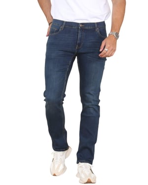 MYT Herenjeans met rechte pijpen, hyperstretch denim in donkerblauw