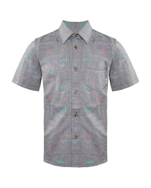 Vans Off The Wall Korte Mouw Kraag Palmprint Grijs Kindershirt