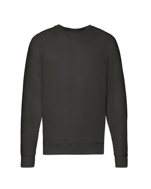 Fruit of the Loom Unisex Lichtgewicht Raglan Sweatshirt voor volwassenen (Zwart)